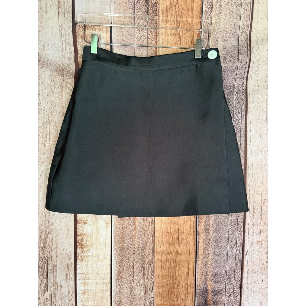 Lee Mathews Mini Wrap Skirt Minimalist Versatile Capsule Classic Black Size 2